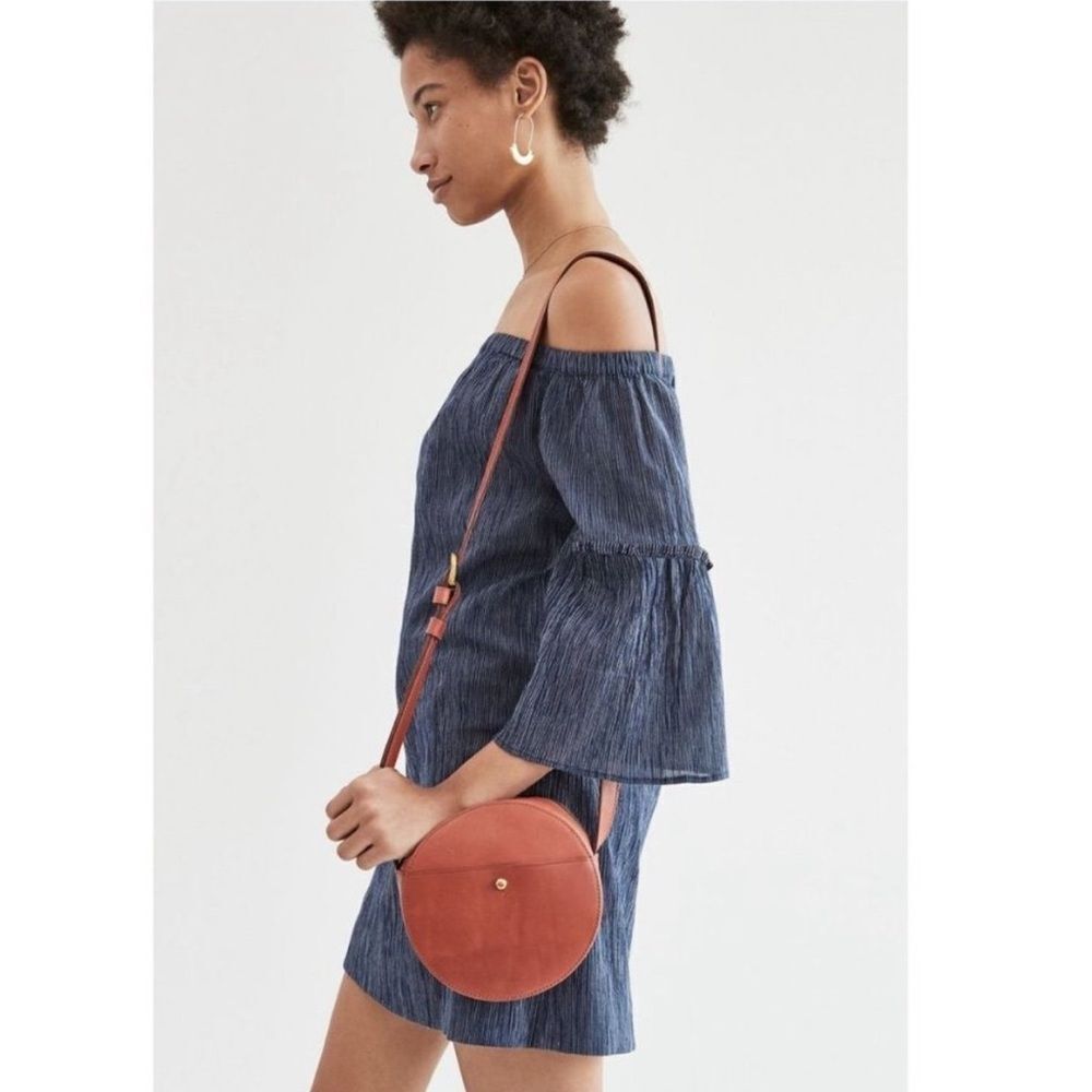Madewell Off-the-Shoulder Bell Sleeves Navy Stripe Bohemian Dress Women's Sz 8